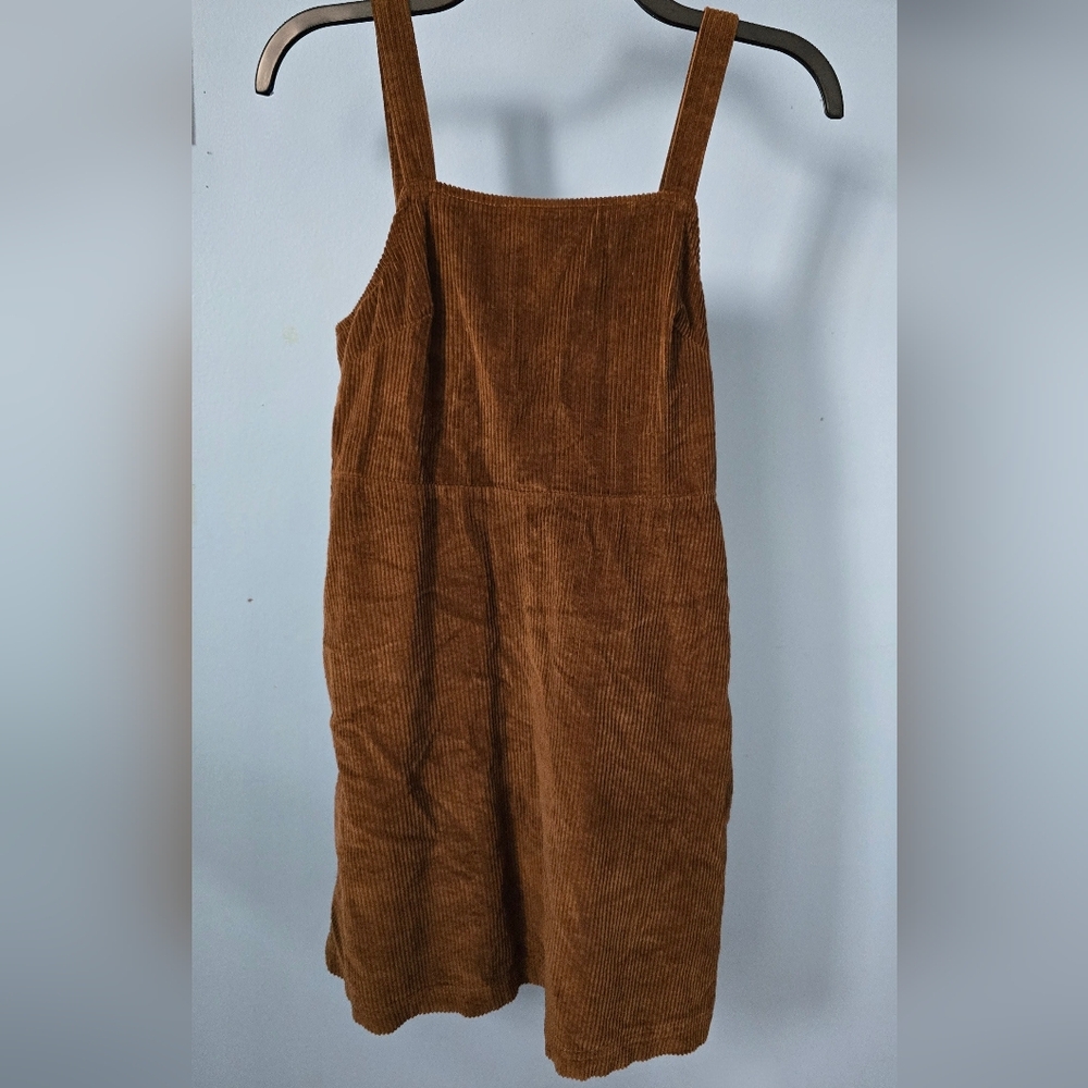American Eagle Brown Corduroy Mini Dress Jumper sz Small Preppy School Fall